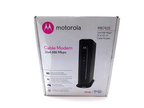 Motorola 16x4 Cable Modem Model Mb7420 686 Mbps Docsis 30 Certified