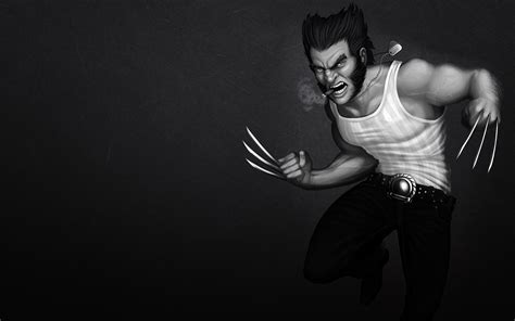 Fond D Cran Logan Wolverine Personnage Fictif Noir Et Blanc Homme