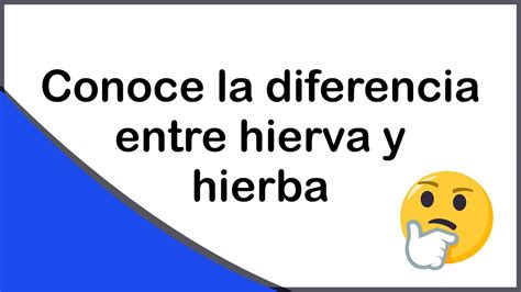 Diferencia Entre Hierva Y Hierba Clases De Ortograf A Youtube