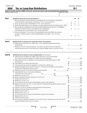 Fillable Online Ftb Ca Taxable Year California Schedule G Tax On