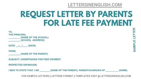 Late Fee Payment Letter To Principal Letter To Principal For Late Fee