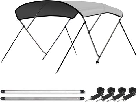 X Autohaux 600d Canvas Only No Frame 3 Bow Bimini Top Cover With Detachable Side