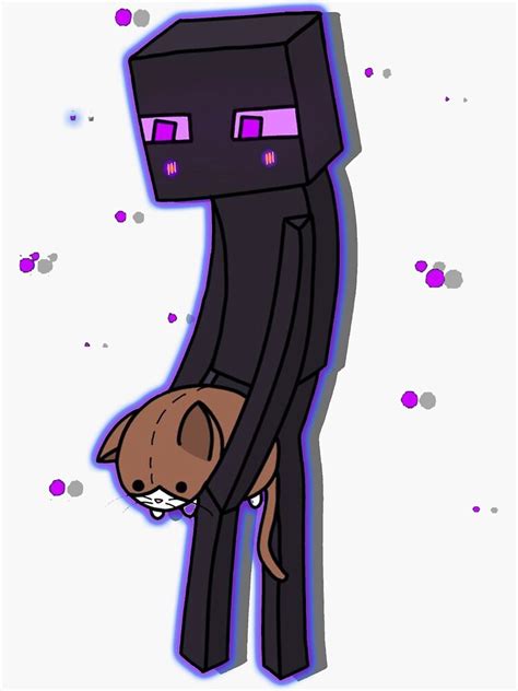 Enderman Holding A Cute Cat Sticker For Sale By High End Luxury