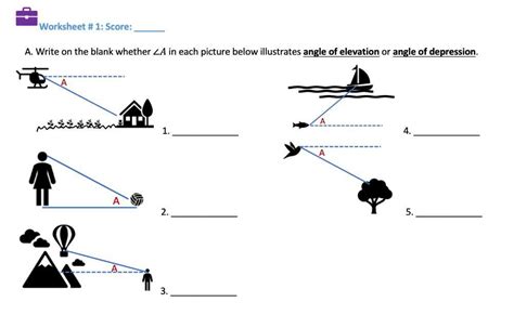 Solved Name Date Angle Of Elevation Depression Worksheet