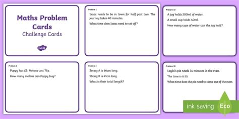 Year 3 Maths Word Problems Year 3 Maths Challenge Cards