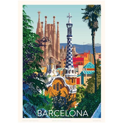 Affiche Fricker Barcelone 30 X 40 L Imagier