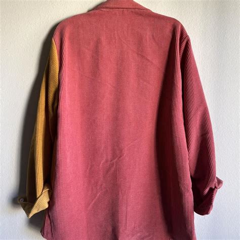 Like New Never Worn Color Blocked Corduroy Button Depop