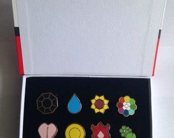 Pokemon Kanto Gym Badges Set Of Team Rocket Etsy