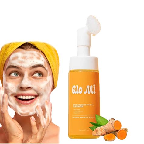 Glo Mi Turmeric Facial Cleanser Brightening Foaming Face Wash Turmeric And Kojic