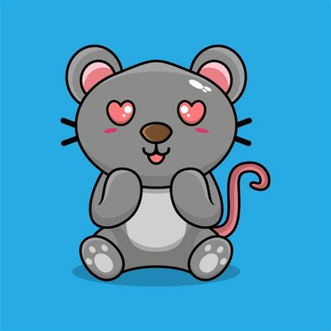 Premium Vector Vector Mouse Sitting Shocked Cute Creative Kawaii Cartoon Mascot