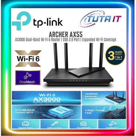 Tp Link Archer Ax Ax Dual Band Gigabit Wi Fi Router Shopee