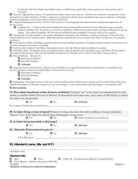 Indiana Certificate Of Live Birth Worksheet Fill Out Sign Online And