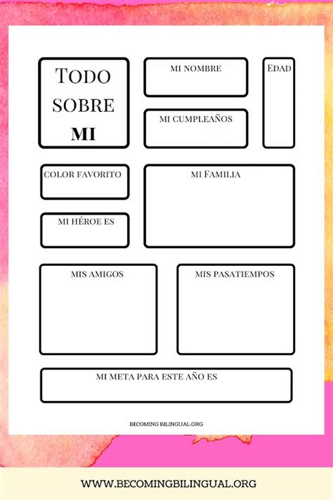 Todo Sobre Mi All About Me Activities For Kids Becoming Bilingual