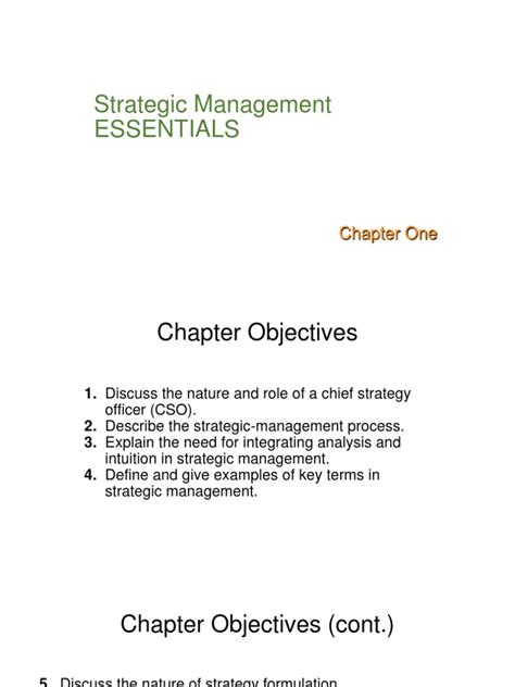 Chapter 1 Strategic Management Essentials Pdf Strategic