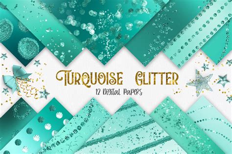 Turquoise Glitter Background Graphic by PinkPearly · Creative Fabrica