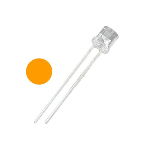 Led Naranja Flat Ultrabrillante 5mm 3 2 3 4V 20mA ELECTRÓNICA