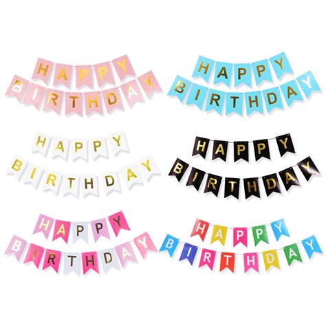 Jual Banner Happy Birthday Bunting Flag Ulang Tahun Hitam Tulisan