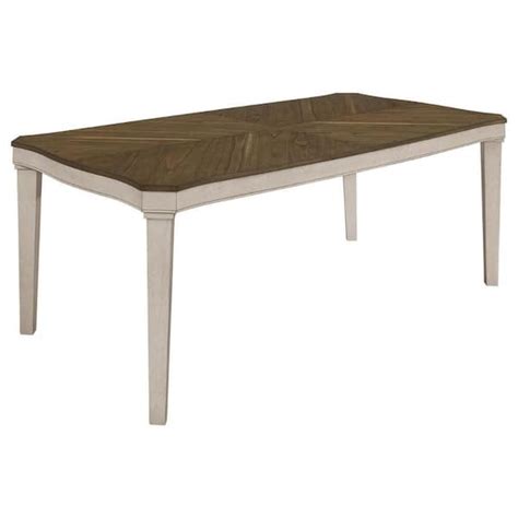 Benjara 78 75 In Brown And Cream Wood Top 4 Legs Dining Table Seat Of