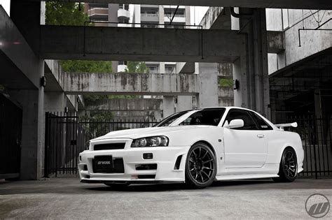 Nissan Skyline R34 Gt R White Work M C O Racing Type Cs Wheel Front