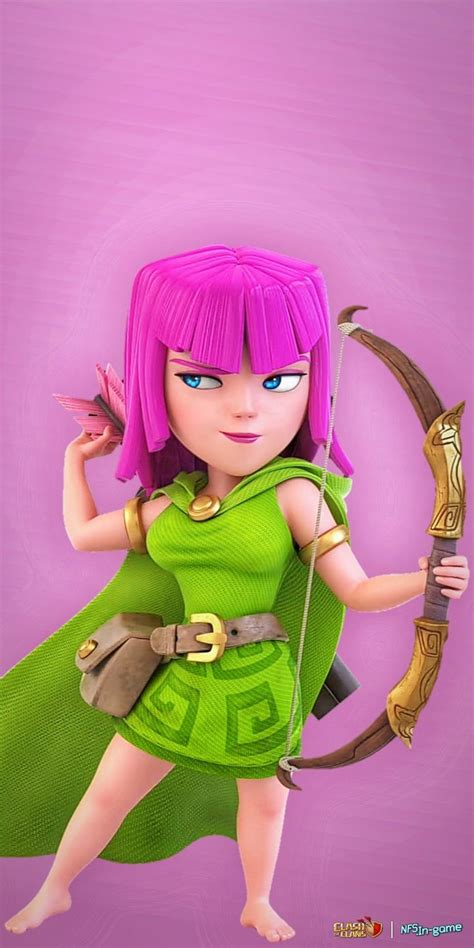 Clash Of Clans Archer Stunning Stance Pink Canvas Edit Phone