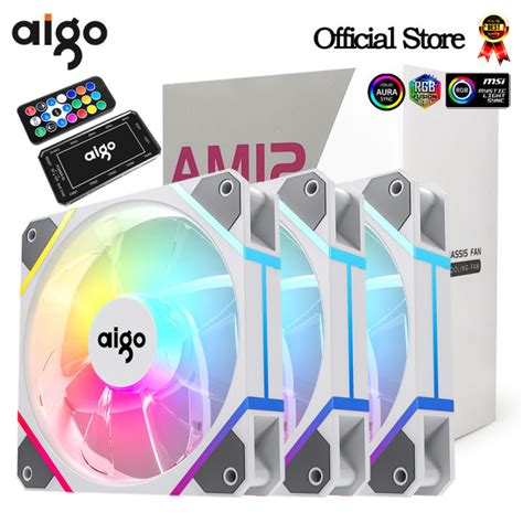 Aigo AM12 Rgb Fan Ventoinha PC Controladora 120mm Computer Case Fan Kit