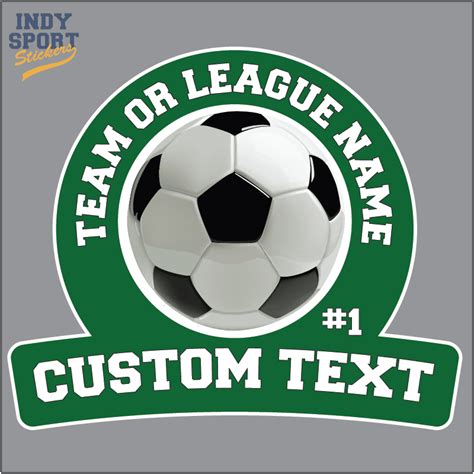 Full Color Sticker with Soccer Ball and Custom Text - Car Stickers and ...