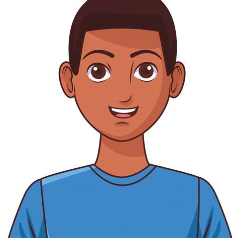 Imagem De Perfil De Personagem De Desenho Animado Avatar Jovem Vetor