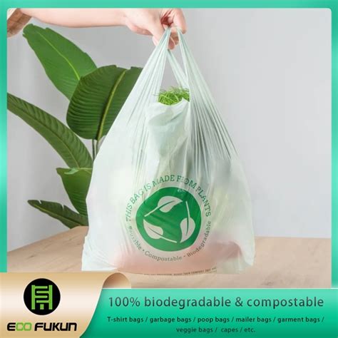 Biodegradable T Shirt Bags 100 Compostable Plastic Bags With Handles