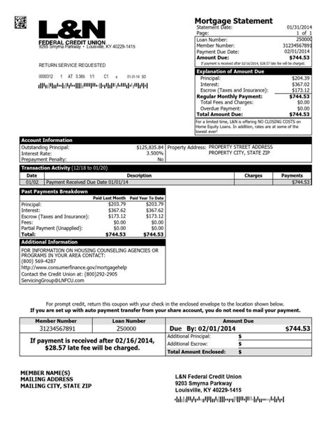 Basic Mortgage Statement Template 2 Download Free Pdf Mortgages