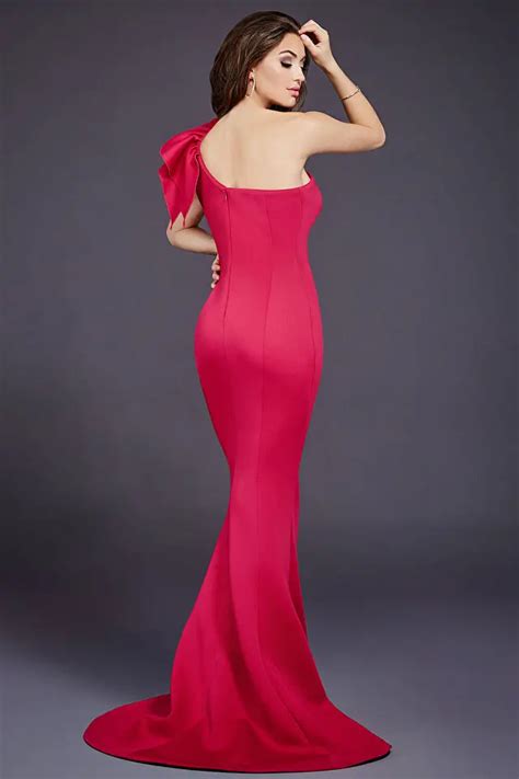 Jovani 32602 One Shoulder Fitted Long Scuba Sexy Gown