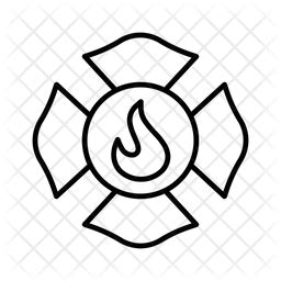 Firefighter Emblem Icon - Download in Line Style