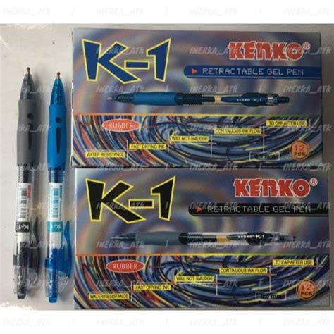 Jual Gel Pen Kenko K Retractable Hitam Pulpen K Pena Cetek Bolpen