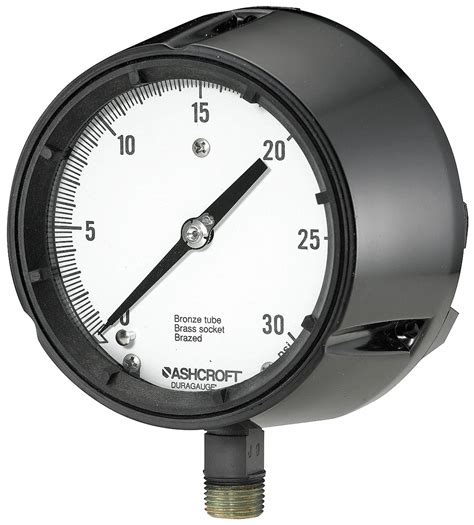 ASHCROFT Process Pressure Gauge 0 To 30 Psi 4 1 2 In Dial 1 2 In NPT