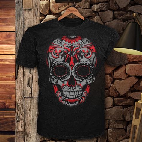 Sugar Skull Graphic T Shirt Design Buy T Shirt Designs