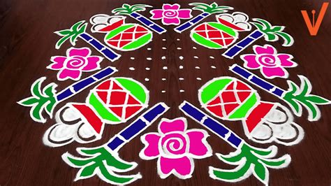 Beautiful Rangoli Designs For Sankranthi With Dots