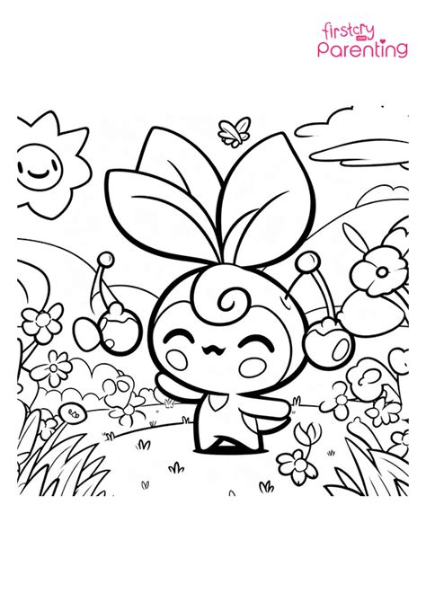 cherubi coloring page transparent png pokemon ready for download