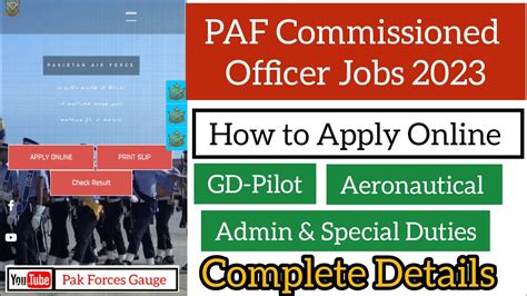 How To Apply Online For Paf Commissioned Officer Jobs Pak Forces