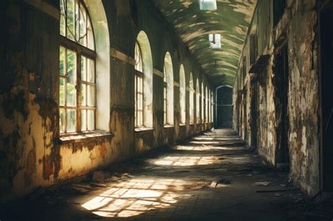 Premium AI Image Interior Of An Abandoned Factory Building With