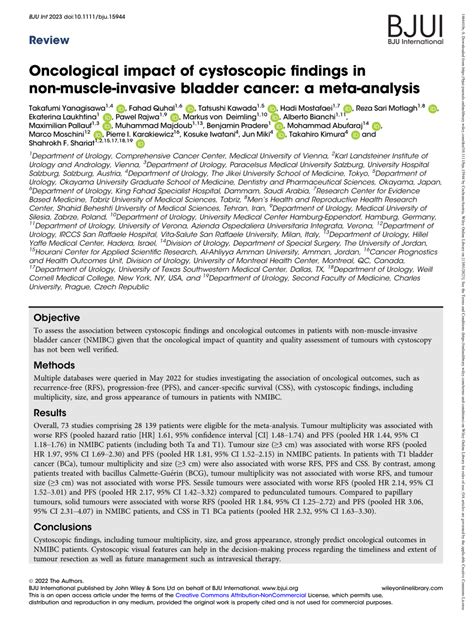 PDF Oncologic Impact Of Cystoscopic Findings In NonMuscle Invasive