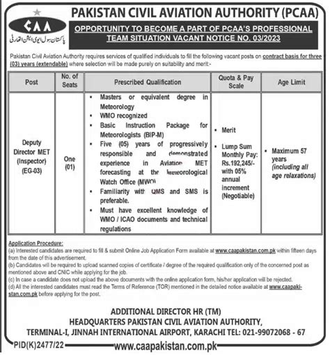 Pakistan Civil Aviation Authority Pcaa Jobs In Karachi Gmc