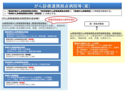 都道府県の「がん診療連絡協議会」強化し、拠点病院間の連携強化、県内がん医療水準の向上目指す―がん診療提供体制検討会（1） Gemmed