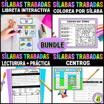 S Labas Trabadas Centros Y Actividades Bundle Spanish Blends Practice