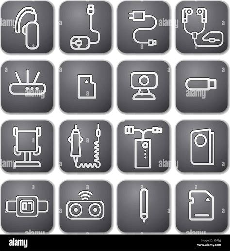 Illustration Of Concept Accessories Icons For Mobile Devices Stock