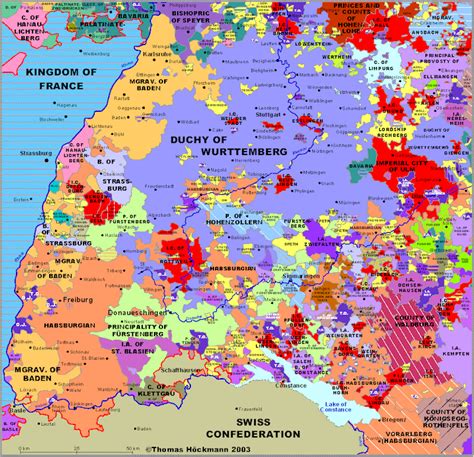 Historical Map Of Baden Wurttemberg 1789 Southern Part Historical