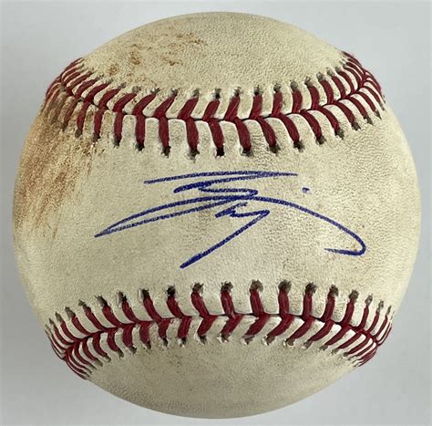 Lot Detail - Shohei Ohtani Rookie Game Used & Signed OML Baseball ...