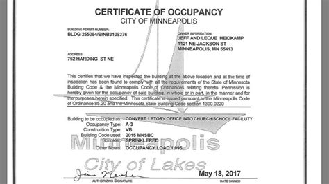 Certificate Of Occupancy Template