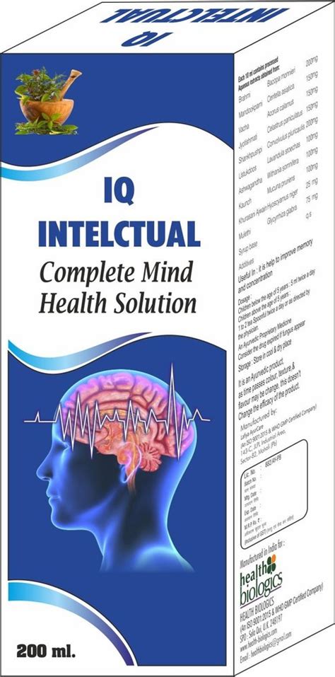 Iq Intelctual Syrup For Brain Tonic Ml Thrice A Day At Bottle