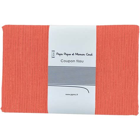 Coupon Tissu M Gaze Lurex Corail Papa Pique Et Maman Coud