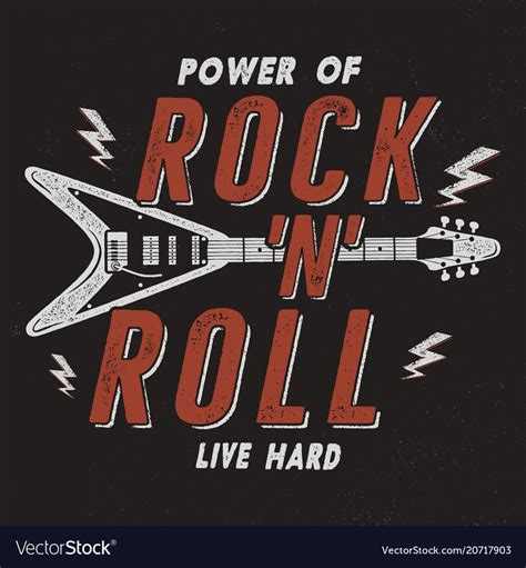 Vintage Hand Drawn Rock N Roll Poster Retro Music Background Musical