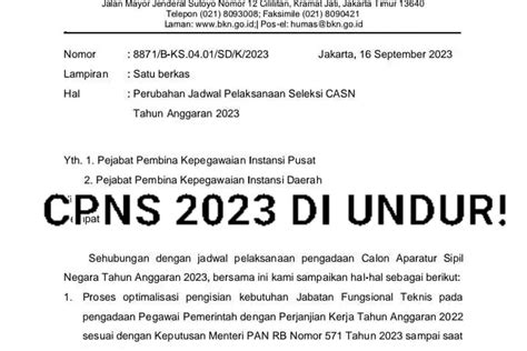 Cpns Tahun 2023 Diundur Inilah Jadwal Terbarunya Mulai Dari